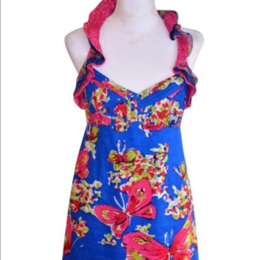 Nanette Lepore butterfly, ruffled dress; Sz. 6